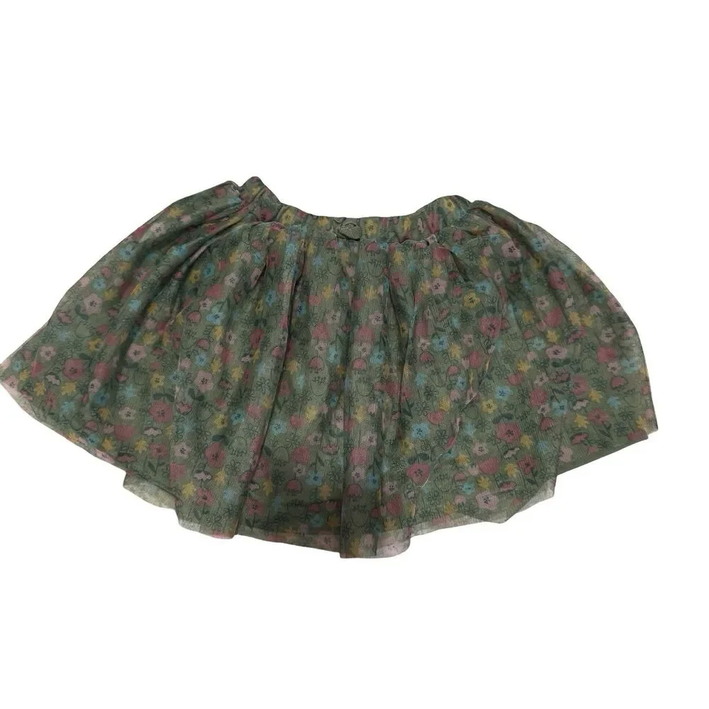 Girls Kids Toddler 2022 Peppa Pig Skirt Size 3T Floral Green Ruffled Layered